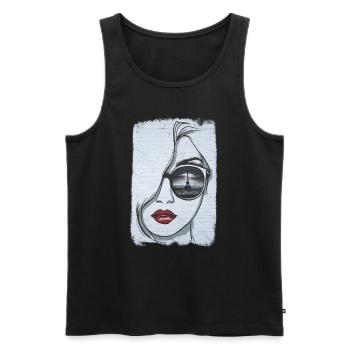 Graffeuse à Paris - Débardeur bio Premium Homme - noir - Devant - AI Model Male 178 light (178cm)
