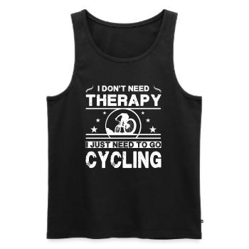 I don't need therapy. I just need to go cycling - Men's Premium Organic Tank Top - black - Front - AI Model Male 178 light (178cm)