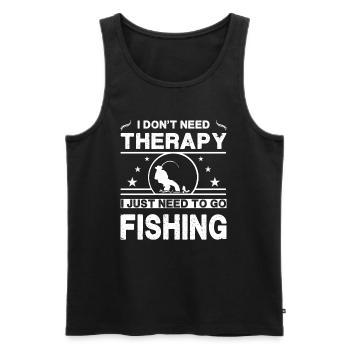 I Don't Need Therapy. I Just Need to Go Fishing - Men's Premium Organic Tank Top - black - Front - AI Model Male 178 light (178cm)