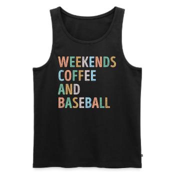 Wochenenden Kaffee und Baseball Mama - Männer Premium Bio Tank Top - Schwarz - Vorne - Michal (187cm)