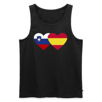 Slovénie Espagne Drapeau Coeur - Débardeur bio Premium Homme - noir - Devant - Michal (187cm)