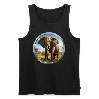 Elephant Animal - 3 - Men's Premium Organic Tank Top - black - Front - Michal (187cm)