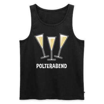 Polterabend (JGA / Sektgläser / Trichter Zu / 3C) - Männer Premium Bio Tank Top - Schwarz - Vorne - Michal (187cm)