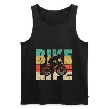 Bike Life - Débardeur bio Premium Homme - noir - Devant - Michal (187cm)