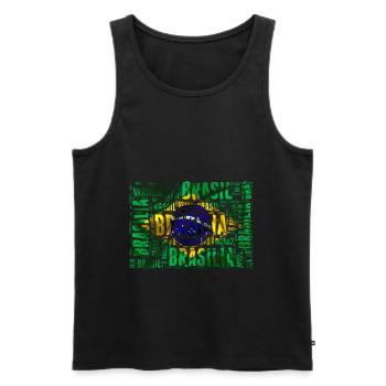 Drapeau brésilien Brasilia Cool Art brésilien - Débardeur bio Premium Homme - noir - Devant - AI Model Male 178 light (178cm)