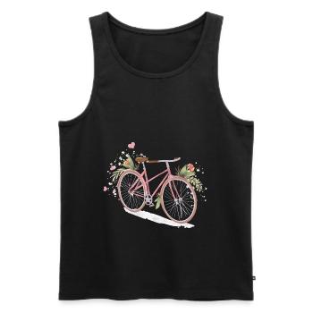 Mädchen Fahrrad Blumen Radfahrer Fahrrad Biker Fahrrad Geschenk - Männer Premium Bio Tank Top - Schwarz - Vorne - Michal (187cm)