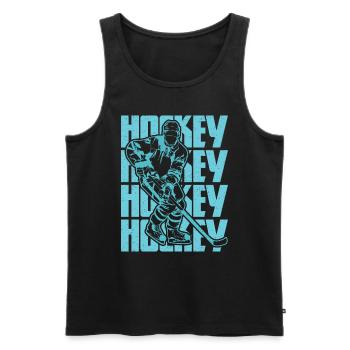 Hockey is passion - Men's Premium Organic Tank Top - black - Front - AI Model Male 178 light (178cm)