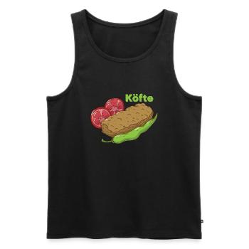 Köfte (Turkish food) - Men's Premium Organic Tank Top - black - Front - AI Model Male 178 light (178cm)