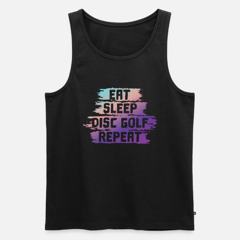 Eat Sleep Discgolf Repeat - Männer Premium Bio Tank Top - Schwarz