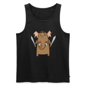 Mammut mit Schwert - Männer Premium Bio Tank Top - Schwarz - Vorne - Michal (187cm)