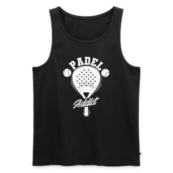 Padel Addict Tennis Ballsportart - Männer Premium Bio Tank Top - Schwarz - Vorne - AI Model Male 178 light (178cm)