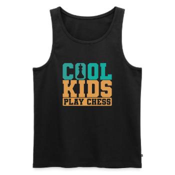 Schach Cool Kids Play Chess - Männer Premium Bio Tank Top - Schwarz - Vorne - AI Model Male 178 light (178cm)