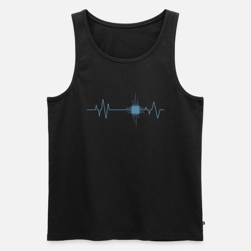 Herzschlag Chip Elektronik Beruf Technik - Männer Premium Bio Tank Top - Schwarz