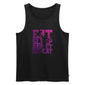 Eat Sleep Basketball Repeat Ballsport USA - Men's Premium Organic Tank Top - black - Front - Michal (187cm)