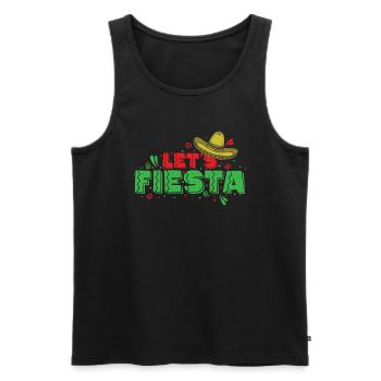 Let’s Fiesta Sombrero Feiertag Mexiko - Männer Premium Bio Tank Top - Schwarz - Vorne - Michal (187cm)