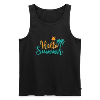 Hello Summer Holiday Leisure Holidays Travel - Men's Premium Organic Tank Top - black - Front - Michal (187cm)