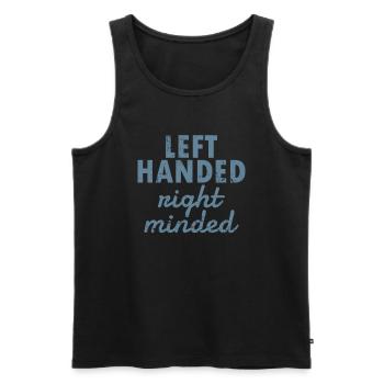 Left Handed Night minded Left-handed - Men's Premium Organic Tank Top - black - Front - AI Model Male 178 light (178cm)
