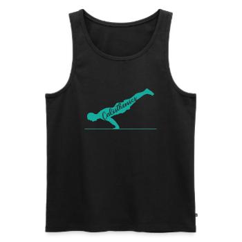 Handstand Calisthenics Fitness Workout - Männer Premium Bio Tank Top - Schwarz - Vorne - AI Model Male 178 light (178cm)