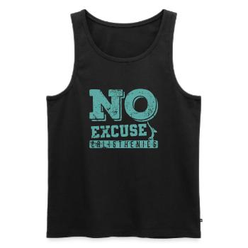 No Excuse Calisthenics Fitness Workout - Männer Premium Bio Tank Top - Schwarz - Vorne - AI Model Male 178 light (178cm)