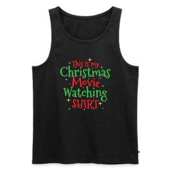 C’est mon film de Noël regarder le design - Débardeur bio Premium Homme - noir - Devant - AI Model Male 178 light (178cm)
