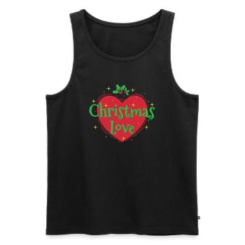 Noël Amour Noël Famille - Débardeur bio Premium Homme - noir - Devant - Michal (187cm)