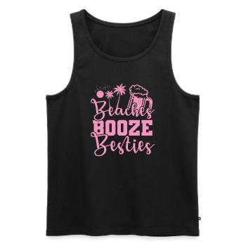 Beaches Booze Besties Celebrate Dancing Music - Men's Premium Organic Tank Top - black - Front - Michal (187cm)