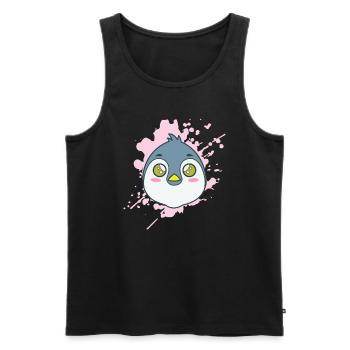 Penguin in Japanese kawaii style animal - Men's Premium Organic Tank Top - black - Front - Michal (187cm)