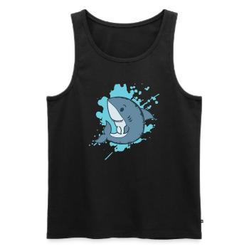 Requin dans un animal japonais de style kawaii - Débardeur bio Premium Homme - noir - Devant - Michal (187cm)
