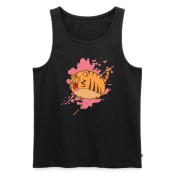 Gros chat dans un animal japonais de style kawaii - Débardeur bio Premium Homme - noir - Devant - Michal (187cm)