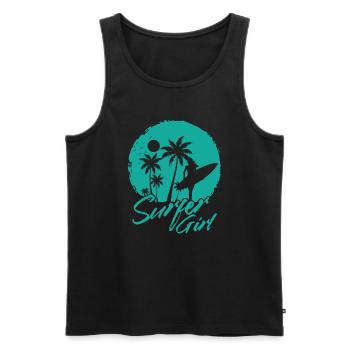Surfer Girl Surfing Water Sports Wind - Men's Premium Organic Tank Top - black - Front - AI Model Male 178 light (178cm)
