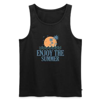 Enjoy the Summer surfen Wellenreiten - Männer Premium Bio Tank Top - Schwarz - Vorne - AI Model Male 178 light (178cm)