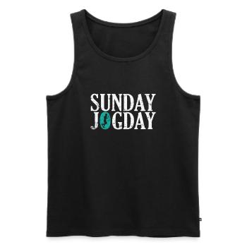 Dimanche Jogday Jogging Fitness Sports Running - Débardeur bio Premium Homme - noir - Devant - AI Model Male 178 light (178cm)
