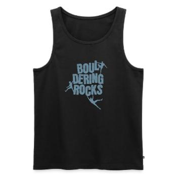 Bouldering Rocks Bouldering Climbing Hobby - Men's Premium Organic Tank Top - black - Front - Michal (187cm)