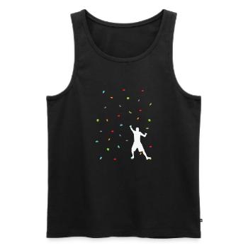 Bouldern Hobby Klettern Kraft und Fitness - Männer Premium Bio Tank Top - Schwarz - Vorne - Michal (187cm)