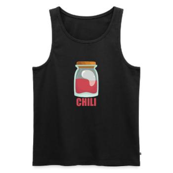 Chili épice nourriture goût cuisine - Débardeur bio Premium Homme - noir - Devant - Michal (187cm)