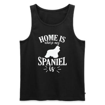 Home is where my Spaniel is Cocker Spaniel Dog - Men's Premium Organic Tank Top - black - Front - AI Model Male 178 light (178cm)