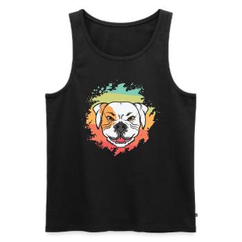 Bad Bulldog Facial Expression Pet - Men's Premium Organic Tank Top - black - Front - AI Model Male 178 light (178cm)