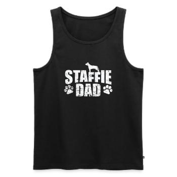 Staffie Papa American Staffordshire Terrier - Débardeur bio Premium Homme - noir - Devant - Michal (187cm)