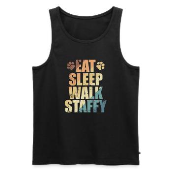 Eat Sleep Walk Staffy Staffordshire Terrier - Männer Premium Bio Tank Top - Schwarz - Vorne - Michal (187cm)