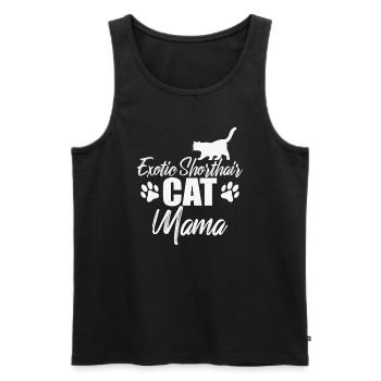 Exotic Shorthair Cat Mama British Cat - Men's Premium Organic Tank Top - black - Front - AI Model Male 178 light (178cm)