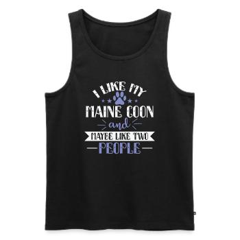 I Like my Maine Coon and Maybe like two People - Men's Premium Organic Tank Top - black - Front - AI Model Male 178 light (178cm)