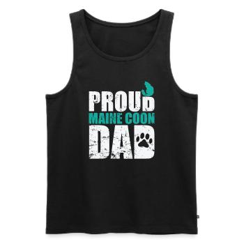 Fier Maine Coon Papa Chat Chat Chat - Débardeur bio Premium Homme - noir - Devant - Michal (187cm)