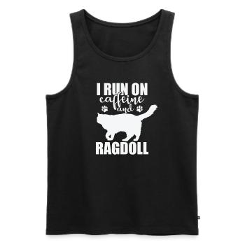I Run on Caffeine and Ragdoll Domestic Cat - Men's Premium Organic Tank Top - black - Front - AI Model Male 178 light (178cm)