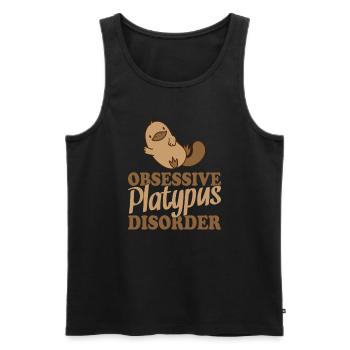 Obsessive Platypus Disorder Schnabeltier - Men's Premium Organic Tank Top - black - Front - Michal (187cm)