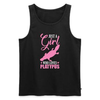 Just a Girl who loves Platypus Schnabeltier - Men's Premium Organic Tank Top - black - Front - Michal (187cm)