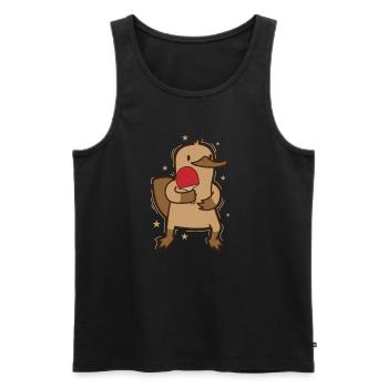 Ornithorynque joue au tennis de table Australie - Débardeur bio Premium Homme - noir - Devant - AI Model Male 178 light (178cm)