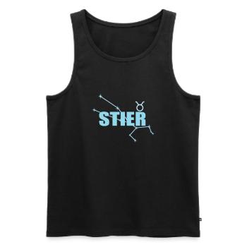 Stier Sternzeichen Taurus Sternbild - Männer Premium Bio Tank Top - Schwarz - Vorne - AI Model Male 178 light (178cm)