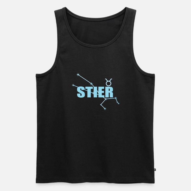 Stier Sternzeichen Taurus Sternbild - Männer Premium Bio Tank Top - Schwarz