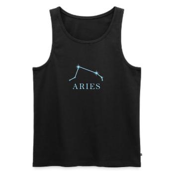 Constellation d’étoiles Signe du zodiaque Bélier - Débardeur bio Premium Homme - noir - Devant - Michal (187cm)