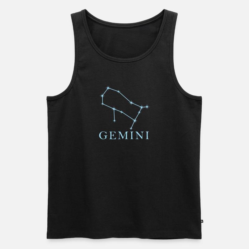 Sternkonstellation Sternzeichen Zwillinge - Männer Premium Bio Tank Top - Schwarz